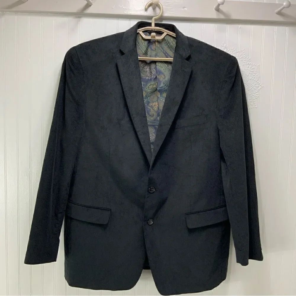 LAUREN RALPH LAUREN Black Corduroy Blazer